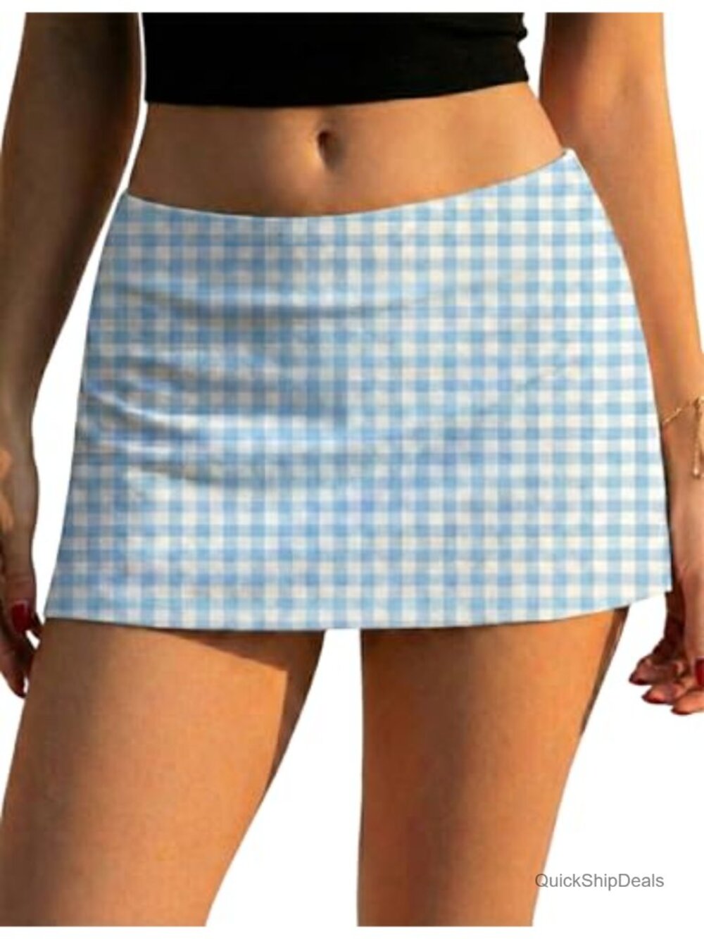 Women's Micro Mini Skort with Built-in Shorts Pockets Low Rise Y2K